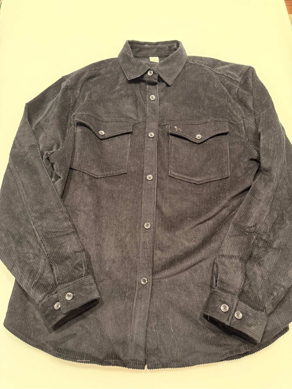 The Black Dog women’s navy Corduroy Button-Down Shirt